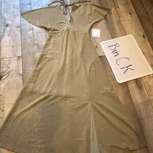 LA Threads Gold Sparkly Dress NWT